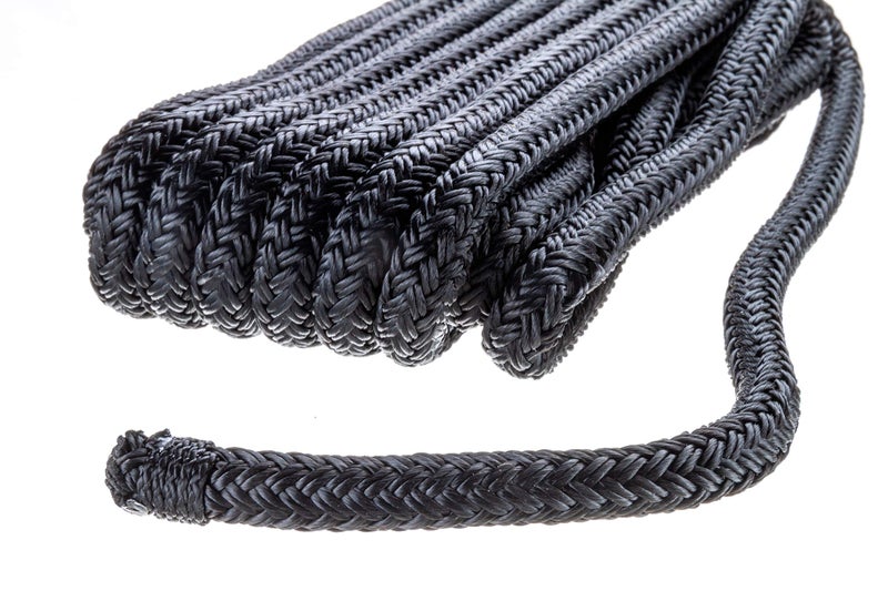 SEACHOICE خط رصيف نايلون مزدوج الضفيرة SEACHOICE 3/8" x 15' 40291 أسود - Image 2